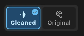 Soundproof's Cleaned and Original toggle buttons